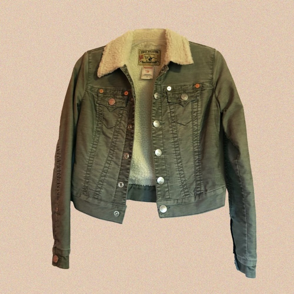 Vintage True Religion Sherpa Lined Jacket